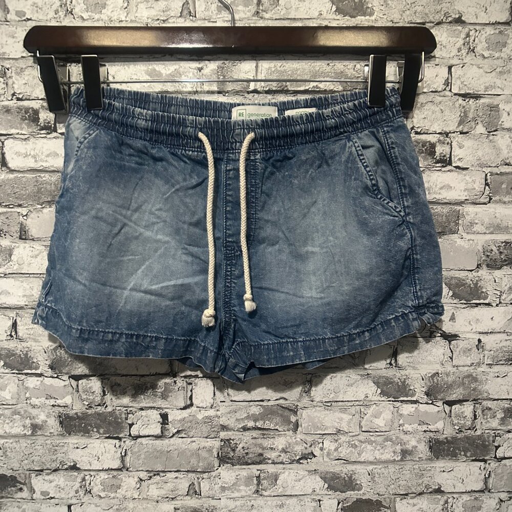 EUC Re Generation By Celebrity Pink Acid Wash Jean Shorts w/ Draw Cord Size M